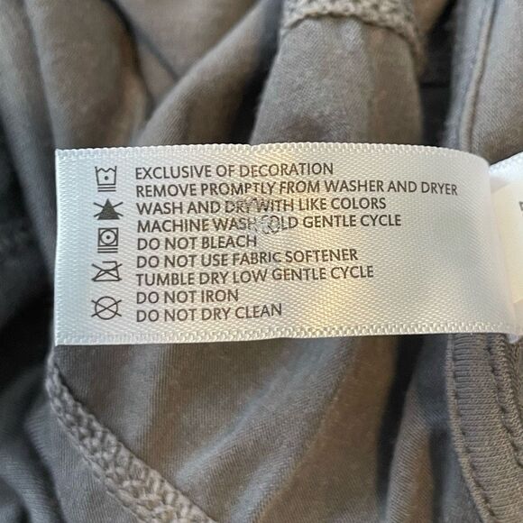 90 Degree by Reflex Funnel Neck Hooded Tee Castlerock Gray Long Sleeve Athletic - Picture 9 of 9